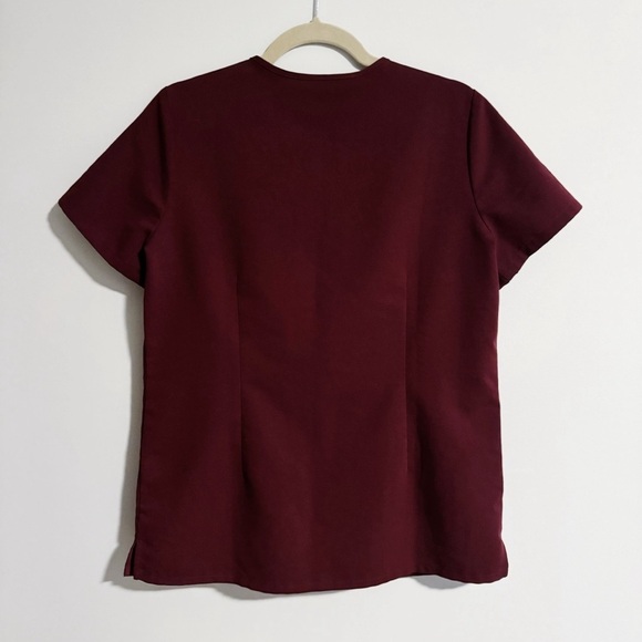 Figs - Dark Red Scrubs Top - Picture 3 of 3